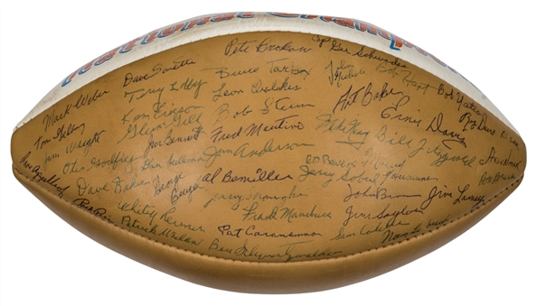 1959 Syracuse Orangemen Team Signed Championship Presentation Football With 46 Signatures Including Davis, Schwedes & Yates (Beckett)